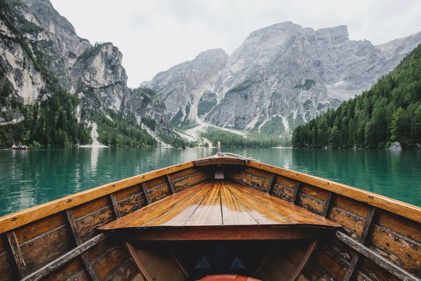 Scenic mountain lake travel landscape